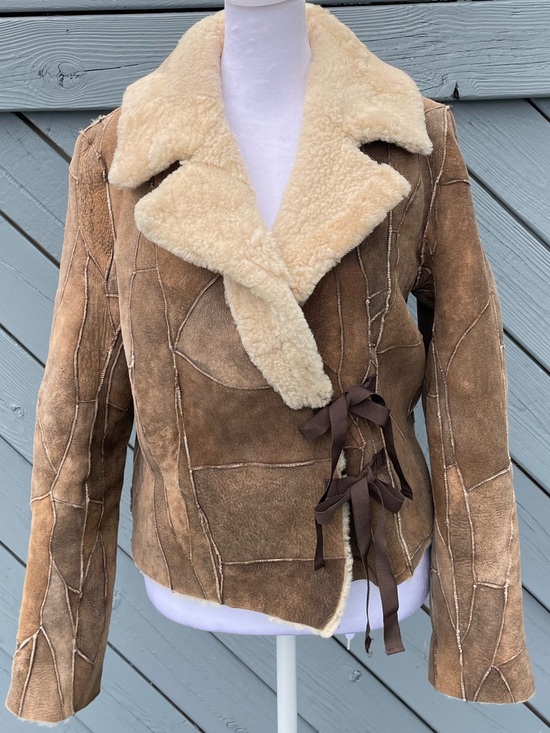 Clara Collins Jackets & Blazers - Clara Collins Paris Women’s Shearling Patchwork Jacket with Collar size 38 US 6